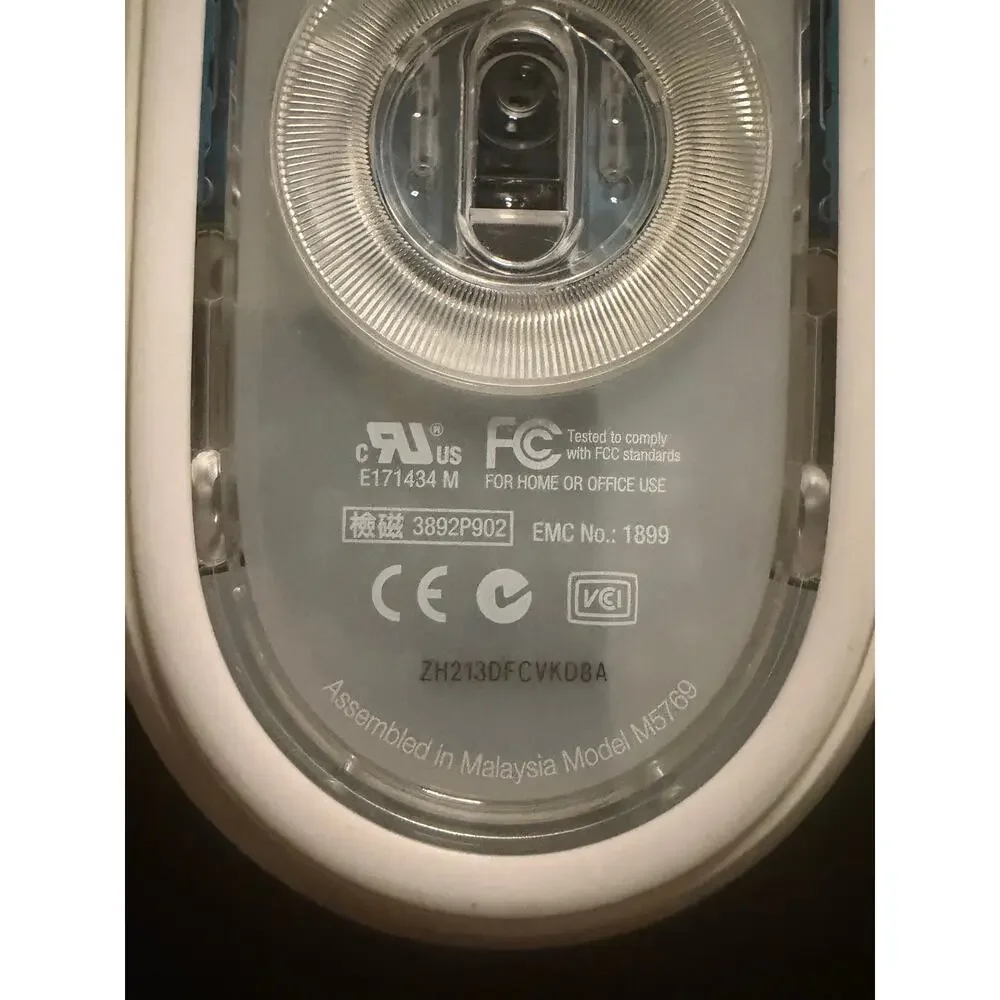Apple Pro Mouse M5769 USB Wired Optical Mouse Clear White Vintage Mac OEM